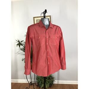 INC International Concepts Men Button Up Shirt Size SM Red Long Sleeve Cotton